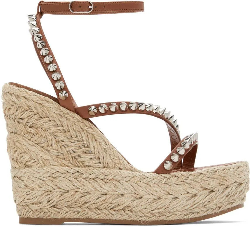 Christian Louboutin Brown Mafaldina Zeppa 120 Heeled Sandals
